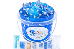 LAWOHO Slime Clear, Cubetto di Gelatina di Blu da 300ml, Melma Croccante Scintillante, Bomboniera per Bambini, Compleanno, Pasqua, Natale, Regalo di Capodanno per Ragazze e Ragazzi dai 6 7 8 9 10+, 818
