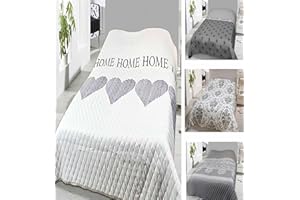 ‎LEONADO VICENTI Leonado Vicenti Bettüberwurf 140x210 oder 240x220 Tagesdecke Sofaüberwurf Allzweckdecke wattiert gesteppt, Größe Tagesdecken:140 x 210 cm, Farbe Tagesdecken:Weiß Home Herz