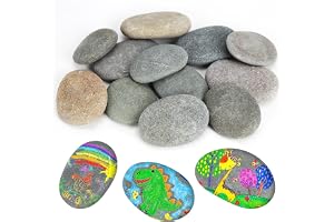 12 st 5–8 cm platta stenar för målning, stora, släta stenar för målning | Stenar för stenbilder platt natursten för pyssel för stenbilder för hemtillbehör, trädgårdsdekoration