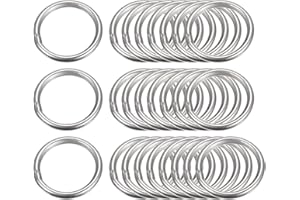 ‎SOURCING MAP sourcing map 25 Stück O Ringe Edelstahl 304 Metallringe, 25 mm Außendurchm. 3 mm Dicke Geschweißter O-Ring für Befestigung Schrauben Haken Campinggürtel Hundeleinen Taschen Paracord Zubehör