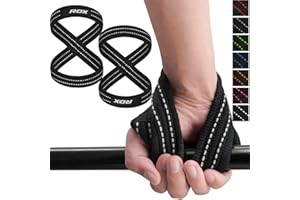 RDX Figure 8 Sangle, Sangle Musculation Gym Levage Support de Poignet Bandage Fitness Lifting Straps Entraînement Bodybuilding Haltérophilie Gymnastique Unisexe Hommes Femmes Maison Entraînements
