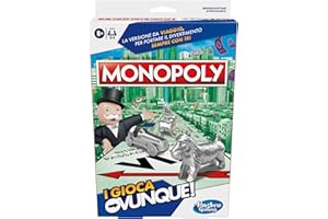 Hasbro Gaming Monopoly - I Gioca Ovunque, Gioco per Bambini e Bambine dagli 8 Anni in Su, Gioco per Famiglie Portatile per 2-4 Giocatori