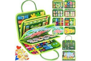 ASTEN Busy Board - Giocattoli Montessori, libri occupati per più piccoli, libro di attività educative silenziose per bambini, giocattoli da viaggio per bambini, auto aeree, regali per ragazzi e ragazze