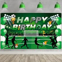 2 Striscioni Personalizzati Per Compleanno – Tema Stadio Di Calcio Con Foto, Nome Ed Età – Poster Per Bambini E Ragazzi – Decorazione Festa Interna/Esterna
