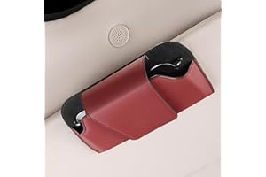 HODFID Car Sunglasses Holder Storage | Glasses Holder for Car Sun Visor | Leather Sunglasses Case Car Storage Box | Anti-Scratch Car Sun Visor Eyeglasses Holder Case Car Accessories