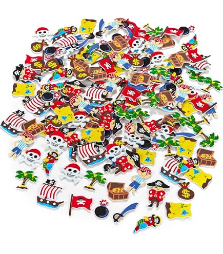 50 Pcs Pirate Stickers For Kids, Skull And Crossbones Stickers,Boys Party Favors, Girls Party Decorations, Pirate Favors, Accessories Decals For Laptop Water Bottle