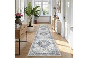 YOWOMO Teppich Wohnzimmer 80X300cm TeppichläUfer Schlafzimmer Carpet Vintage Kurzflor Waschbarer Boho Wohnzimmer Rug Living Room Bedroom