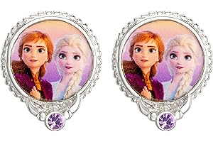 Disney Frozen 2 Sisters Elsa and Anna Fine Silver Plated Crystal Stud Earrings