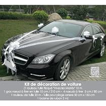Déco Voiture Mariage LIMEOW - Noeud Rose Pour Rétro Avec Ruban - 2 Pièces Pour Mariage, Anniv - 4