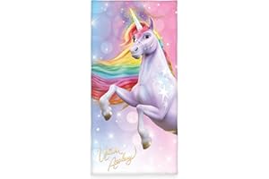Herding Velourstuch Unicorn Academy, 75 x 150 cm, Handtuch aus 100% Baumwolle, Velours