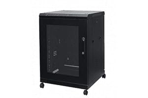 DATA ZONE 24u 600x800mm Deep 19" Black Floor Standing Data Cabinet Assembled with Castors Patch Panel PDU Comms Network