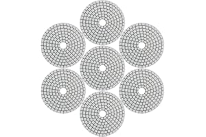 KingBra 7pcs 7 Inch Wet/Dry Diamond Polishing Pads 50-3000 Grit for Granite Stone Concrete Marble Floor Countertop Quartz Polishing