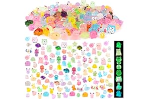 Kklolai 144 Pcs Mini Luminous Resin Animals Tiny Glow in The Dark Ocean Animal Duck Dolphin Duck Turtle Mushroom Frog Miniature Figures Bulk for Garden Micro Landscape Aquarium Dollhouse Ornaments
