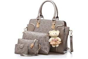 Pahajim Bolso Mano Mujer Moda Set Bolso de PU Piel, Conjuntos de Bolsos 4pcs incluye Tote Bag Bandolera Clutches Monedero,para Trabajo, Casual, Fiesta