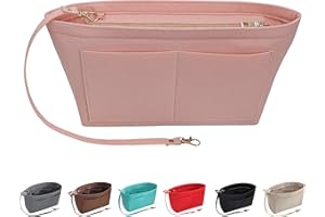 Soyizom Filz Handtasche Organizer Geldbörse Organizer Filz Insert Bag Organizer Multi-Taschen Einkaufstasche in Tasche für Frauen (X-Large, Rosa)