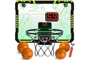 STAY GENT Canestro Basket Bambini con Cambiamento Colore LED Elettronico Punteggio Record e 4 Palloni, Mini Canestro Basket da Camera Casa Ufficio per 3+ Anni Ragazzo Ragazza Interno Esterno Sportivi
