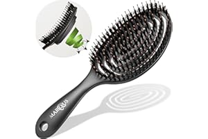 MARQUS Spazzola Setole Cinghiale – Districante professionale con doppia molla a spirale, ideale per ogni tipo di capelli. Naturali, garantisce una cura delicata e risultati perfetti