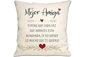 BOMMEX Regalo de Mejor Amiga Espero Que Cada Vez Que abraces Esta Almohada te recuerde lo Mucho Que te Quiero Funda de cojín para Regalo de Mejor Amiga Cumpleaños Graduación Navidad Amistad(Mejor Amiga)