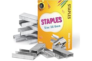 Evelay Pack of 5000 Staples 26/6 Standard Fit 26/6mm for Desktop Staplers, Office & School Stationary Supplies