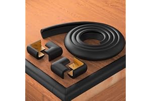 BEARTOP protection souple des bords | adhésif Tesa puissant | protège les bébés, les enfants & les personnes âgées | pour tables, plateaux, commodes | autocollante | noir