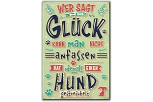 ‎LANOLU LANOLU Kühlschrankmagnete lustig- Glück Hund gestreichelt - Geschenke für Hunde-Liebhaber- lustige Magnete mit Sprüchen und witzigen Motiven 8x5,5cm