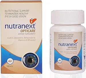 NUTRANEXT Opticare | Nutritional Support To Maintain Healthy Eye | Eye care | Good Vision | Premium Dietary Supplement | 60 Veg. Tablets