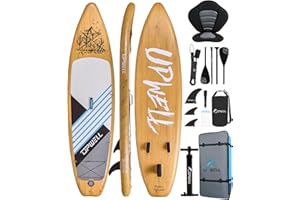 UPWELL Inflatable Stand Up Paddle Board 350/340/335/320 cm with SUP Accessories Including Backpack, Repair Kits, Non-Slip Deck, Kayak Seat, Lead, 3 Fins, Paddle and Hand Pump