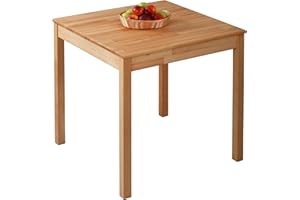 ‎KROK WOOD Krok Wood Esstisch Tomas aus Massivholz (Buche, 75 x 75 x 75 cm)
