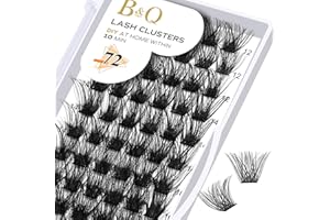 B&QAUGEN B&Q Cluster lashes 72 Clusters Lash Clusters Individual Lashes Mega Volume Eyelash Clusters DIY Lash Extensions Soft Fluffy Cluster Eyelash Extensions (B02-D-8-16MIX)
