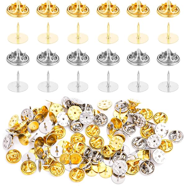 10 Paar Schmetterlings-Kupplungsnadeln – Silber, Mit 8 Mm Langen Stiften, Für Broschen, Abzeichen & Bastelarbeiten