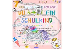 SEO-FANALLY Einschulung Mädchen Schultüte Geschenk, Schultüte Mädchen Einhorn Armband, Schulkind 2024 Mädchen, Schultüte Füllung, Einschulung Mädchen Geschenk, Glücksbringer Erster Schultag Geschenke