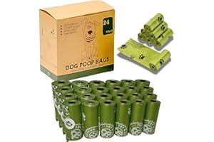 TRY & GETFUN TRY&GETFUN - Bolsas caca perro biodegradables, Dog poop bags, bolsas para excrementos, bolsa perfumada, lavanda, resistente, bolsitas caca perros, bolsa caca gato, mascota, pack 24 rollos.