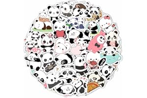PADABAYKA 100 sztuk Naklejek Pandy na Butelki z Wodą i Laptopa - Dekoracje i Upominki z Motywem Pandy, Wodoodporne Winylowe Naklejki - Panda Stickers