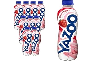 YAZOO Strawberry Milkshake Milk Drink, High in Protein & Calcium, 400 ml (Pack of 10)