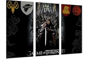 DKORARTE Cuadros 27306 Tableau photographique moderne série Game of Thrones Maison Stark Trône Eddard Stark 97 x 62 cm