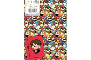 DANILO PROMOTIONS LTD Harry Potter - Papel de regalo, 6 hojas, 6 etiquetas, tamaño de la hoja, 70 x 50 cm, producto oficial