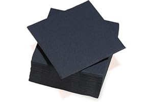 LE NAPPAGE ARTS DE LA TABLE Le Nappage - Tovaglioli di Carta Tex Touch - Colore Nero - Tovaglioli di Carta Certificata FSC® - Riciclabili e Biodegradabili - Set di 40 Tovaglioli Grande Formato 38 x 38 cm Neri
