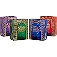 Hallmark 9" Medium Eid Gift Bag Bundle (4 Bags: "Eid Mubarak" with Stars and Skyline) in Red, Blue, Green, Purple
