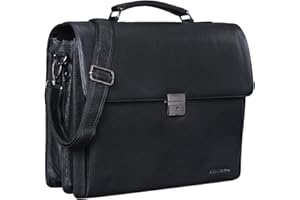 STILORD 'Johann' Classic Leather Briefcase with 15.6 inches Laptop Compartment Portfolio Men & Women Classic Design Satchel Business Work Bag Leather