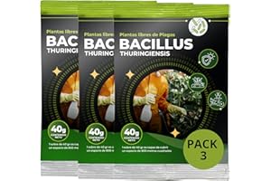 GROWMANIA.ES TRABE Pack 3 Bacillus Thuringiensis 40g | Protección contra Orugas Ecológico | Protege Todo Tipo de Cultivos y Plantas de Plagas | Respeta Animales, Medio Ambiente y Personas