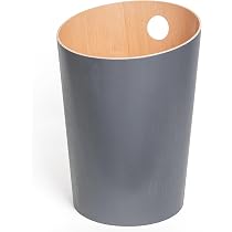 Kazai.® Corbeille à Papier Bennet – Design Élégant En Bois Véritable FSC, 9,2 L, Vert Mat – Poubelle Bureau, Chambre & Salon Moderne