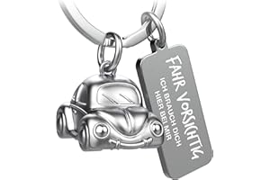 FABACH Portachiavi per auto con incisione – Angelo custode – Portachiavi angelo custode per automobilisti – regalo portafortuna, guida cautela – Fahr vorsichtig ich brauchen Dich