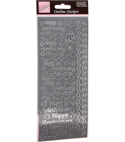 Goldfolien-Aufkleber „Happy Anniversary“ – Für Karten, Geschenke Und Deko