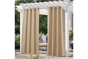 Yaqor Cortinas Exterior Terraza Impermeable Beige. Cortinas Exterior para Pérgolas, Porches Y Terrazas - Diseño Elegante Y Resistente para Proteger Tu Espacio Al Aire Libre (1)