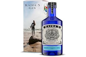 KAIZA 5 BLUE GIN – 0,5 l - 43% | Gin d'Afrique du Sud/Le Cap | Floral, fruité, frais | Sureau, myrtille et fruit du dragon