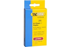 Tacwise 0285 Type 91 / 25 mm Galvanised Narrow Crown Staples, Pack of 1,000