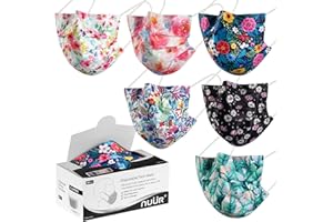 NUÜR Disposable Face Mask, 3Ply Mask with Filter Layer and Elastic Earloop, Retail 50pcs/box