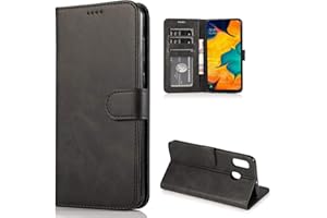 CTIUYA Custodia per Samsung Galaxy A20E, Cover Flip Case in Pelle Custodia Portafoglio con Porta Carte Magnetica Antiurto Protettiva Completa a Libro Cuoio Custodia per Samsung Galaxy A20E,Nero