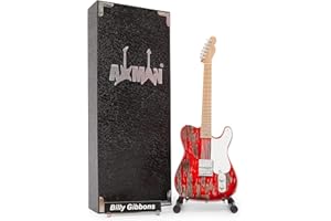 Axman Billy Gibbons (ZZ Top) - John Bolin Peeler T-Style: Miniature Guitar Replica - Music Gifts - Handmade Ornamental 1/4 Scale - Includes a Display Box, Name Tag and Miniature Guitar Stand