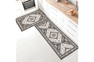 SHUAIG Küchenteppich Anti-Rutsch-Küchenmatte Set Küchenteppiche Anti-Rutsch waschbar Geeignet für Kinderzimmer, Eingangsbereich, Außenbereich, Küche, Foyer.(Style I,40 * 120+40 * 60cm)